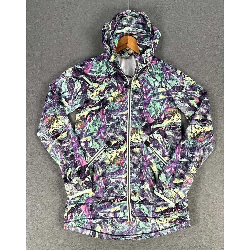 Lululemon Rain Jacket Womens 2 Iridescent Multi Purple Miss Misty II Abstract